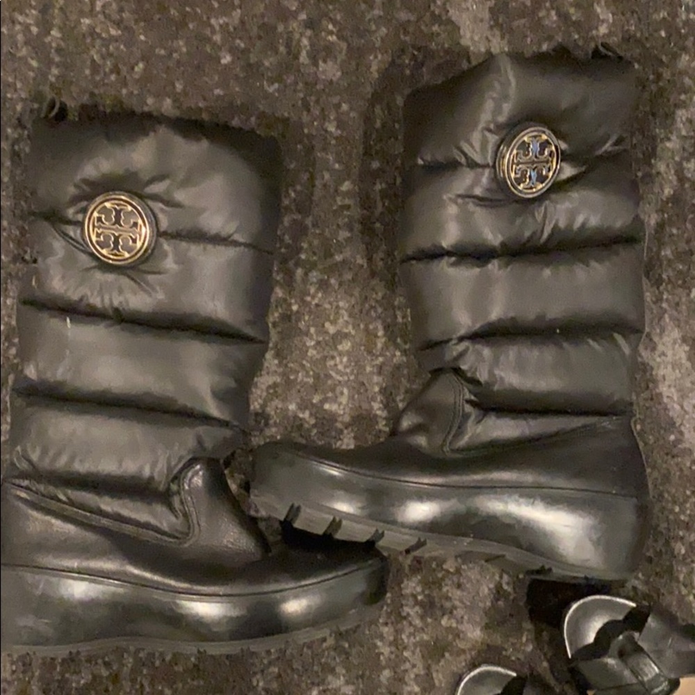 Tory Burch black puffy boots
